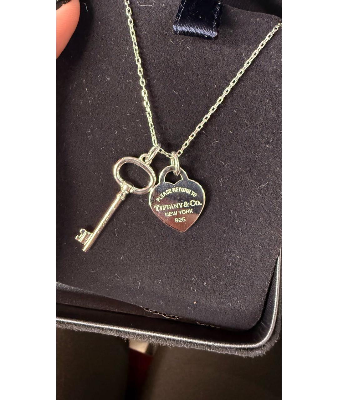TIFFANY&CO Серая серебряная подвеска, фото 5