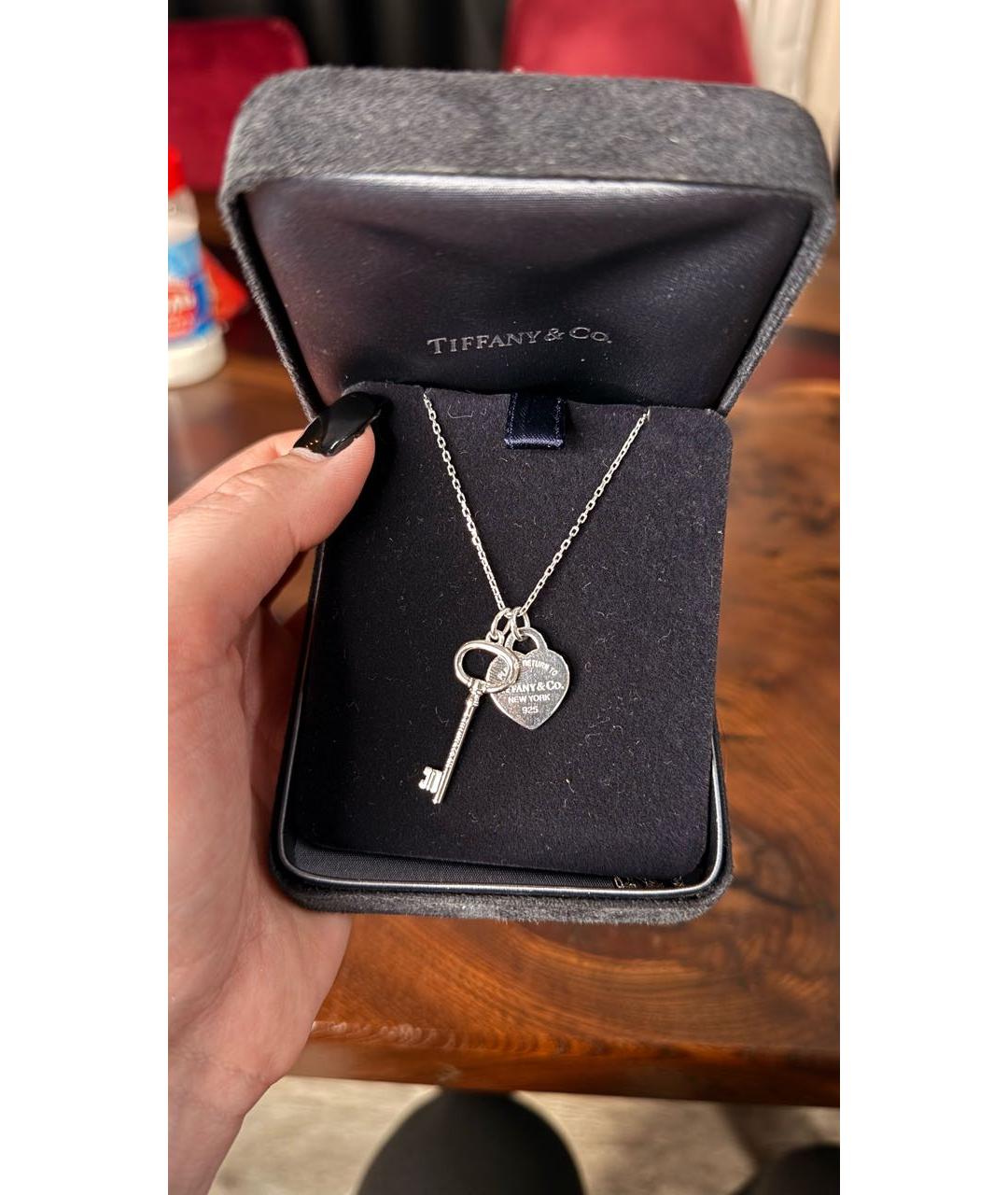 TIFFANY&CO Серая серебряная подвеска, фото 2