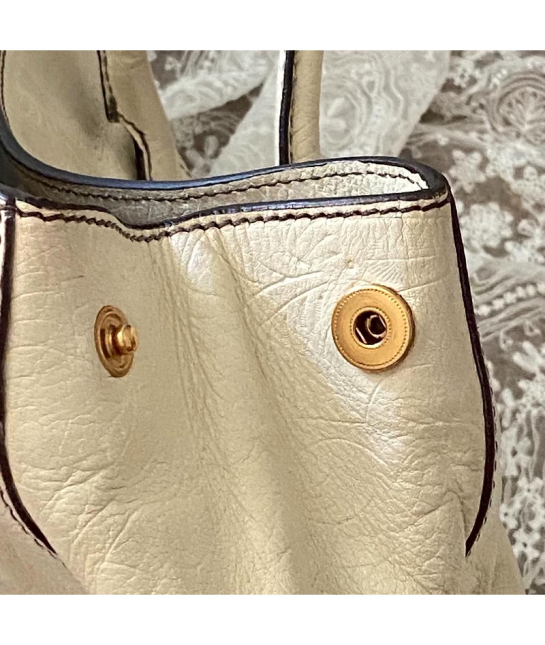 MIU MIU Белая кожаная сумка с короткими ручками, фото 2