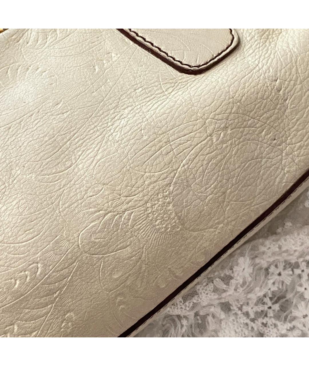 MIU MIU Белая кожаная сумка с короткими ручками, фото 5