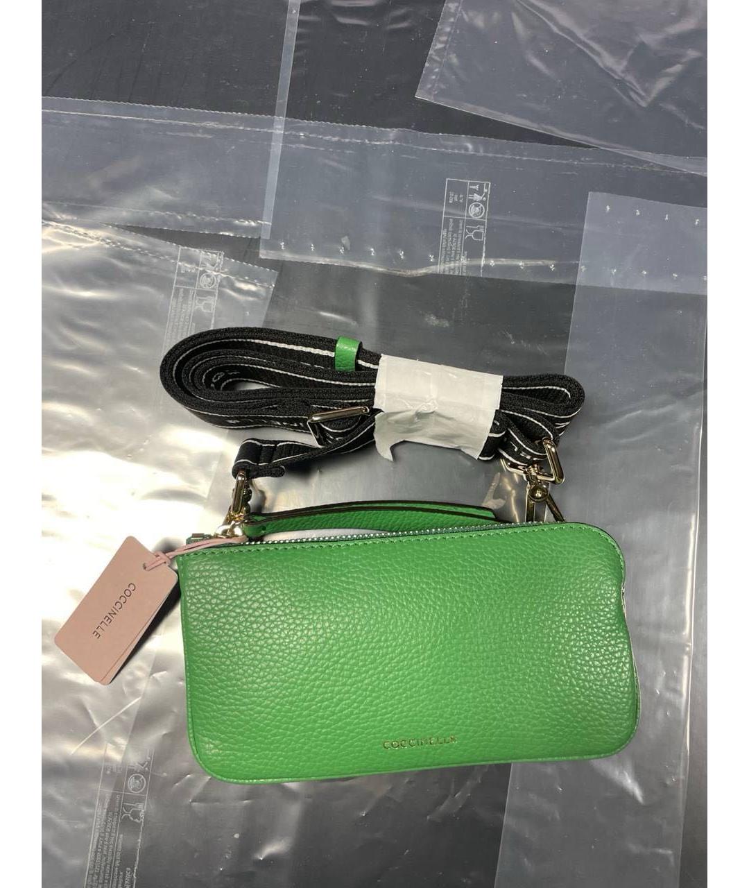 COCCINELLE Зеленая кожаная сумка через плечо, фото 4