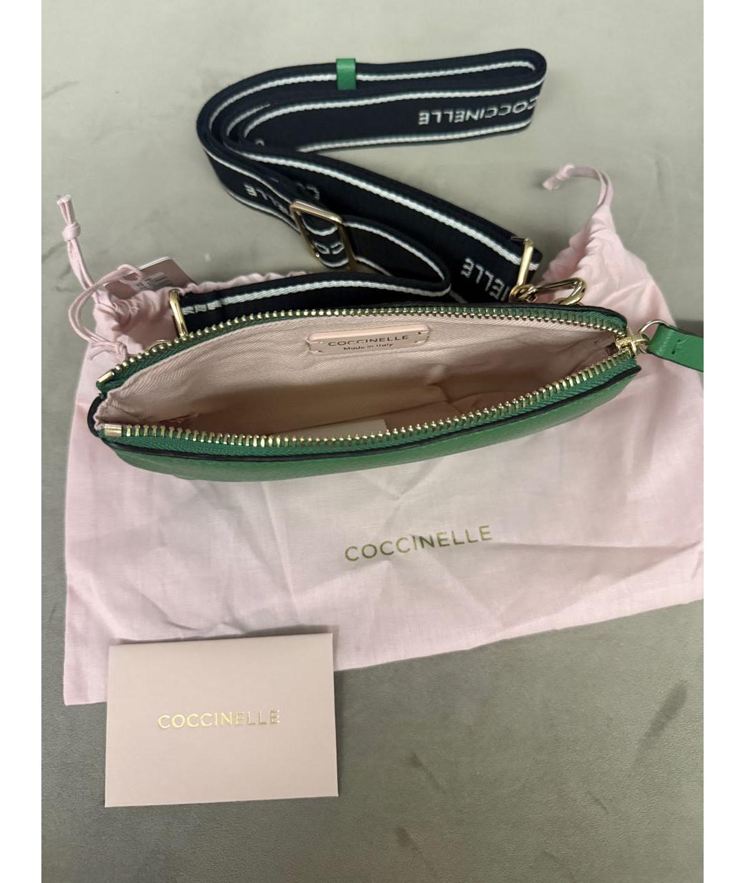 COCCINELLE Зеленая кожаная сумка через плечо, фото 2