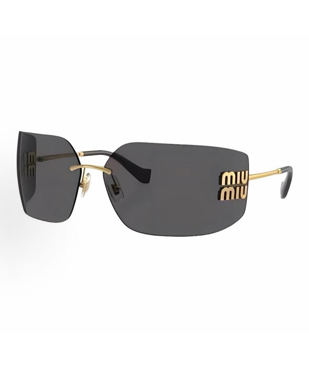 MIU MIU Черные металлические солнцезащитные очки, фото 5