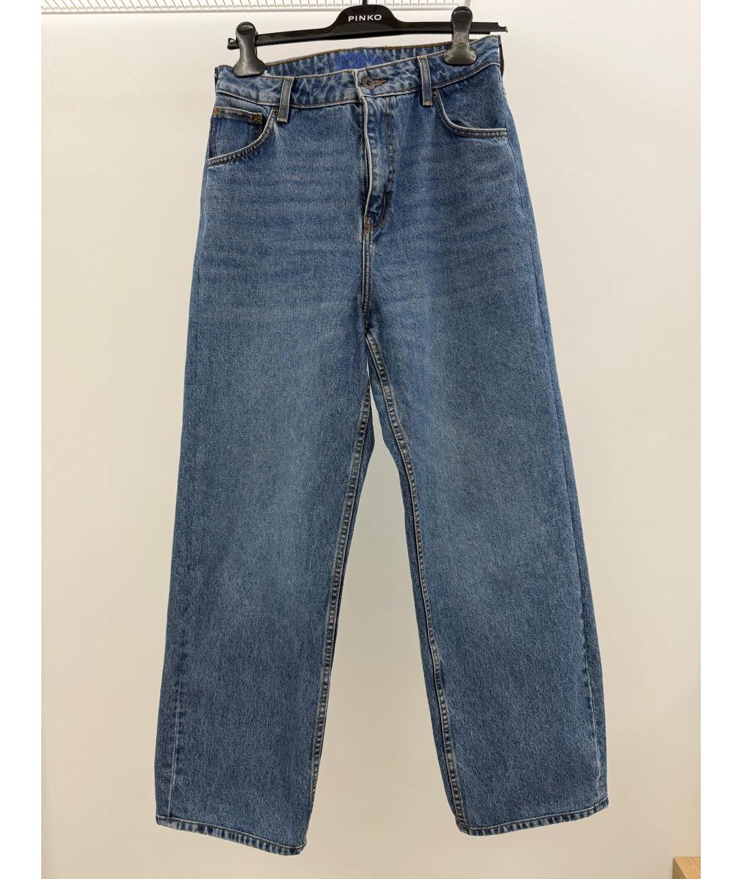 HUGO Синие хлопковые прямые джинсы, фото 7