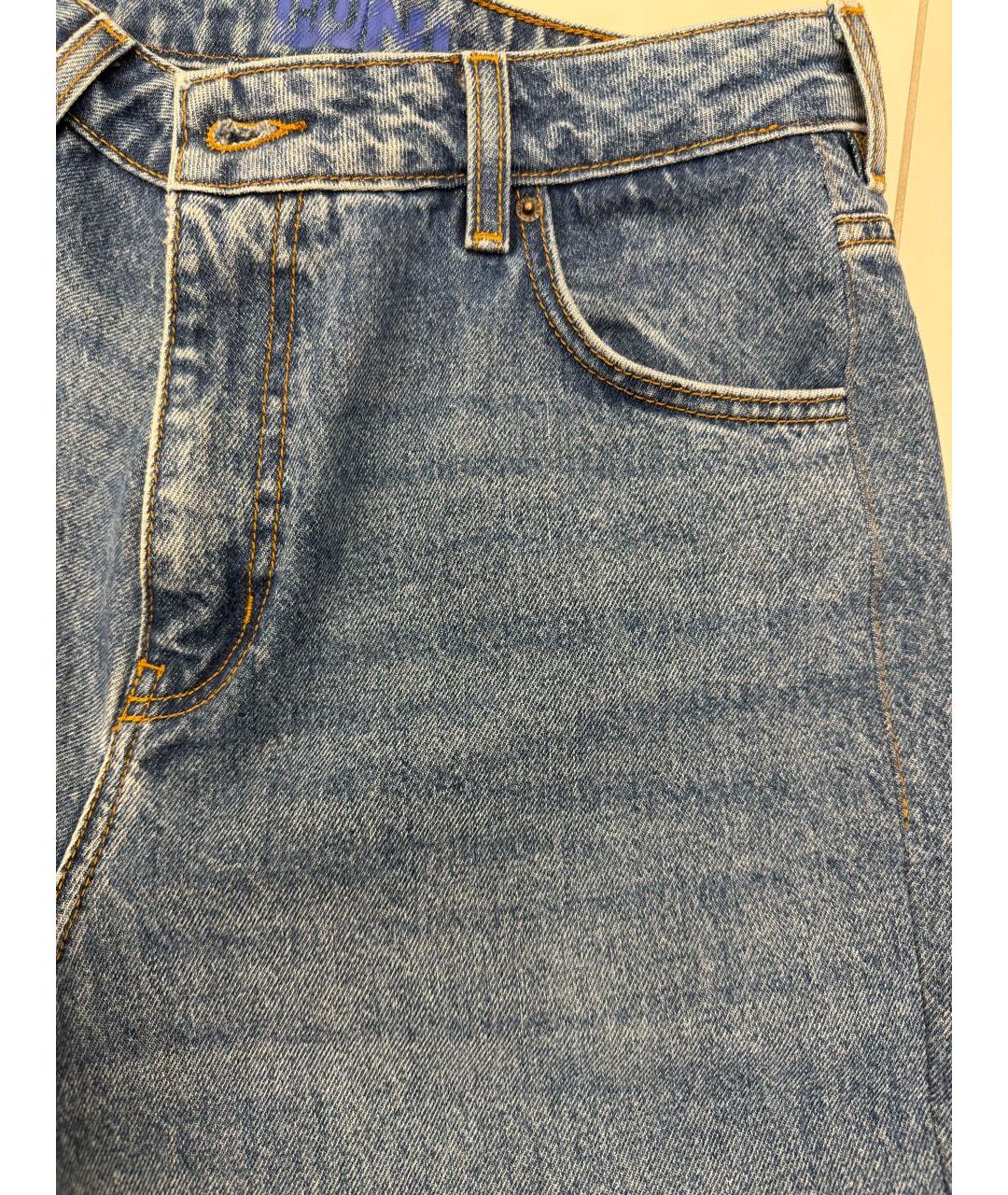 HUGO Синие хлопковые прямые джинсы, фото 4