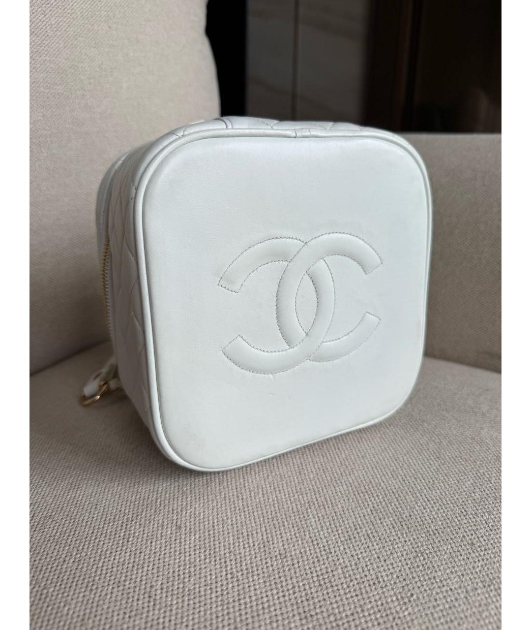 CHANEL Белая кожаная сумка через плечо, фото 5