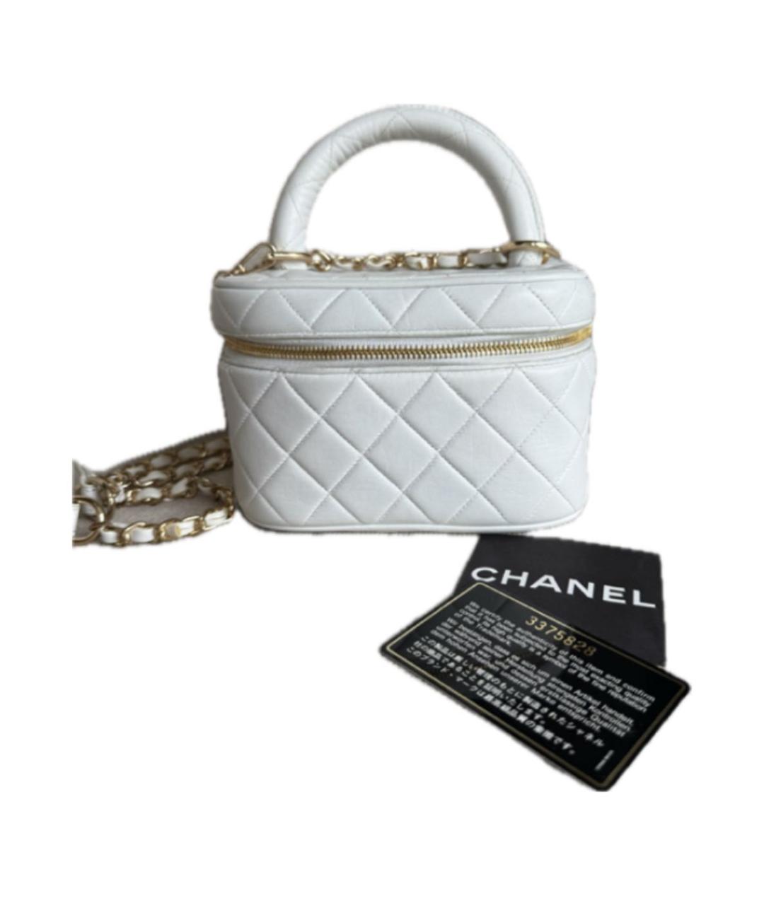 CHANEL Белая кожаная сумка через плечо, фото 2