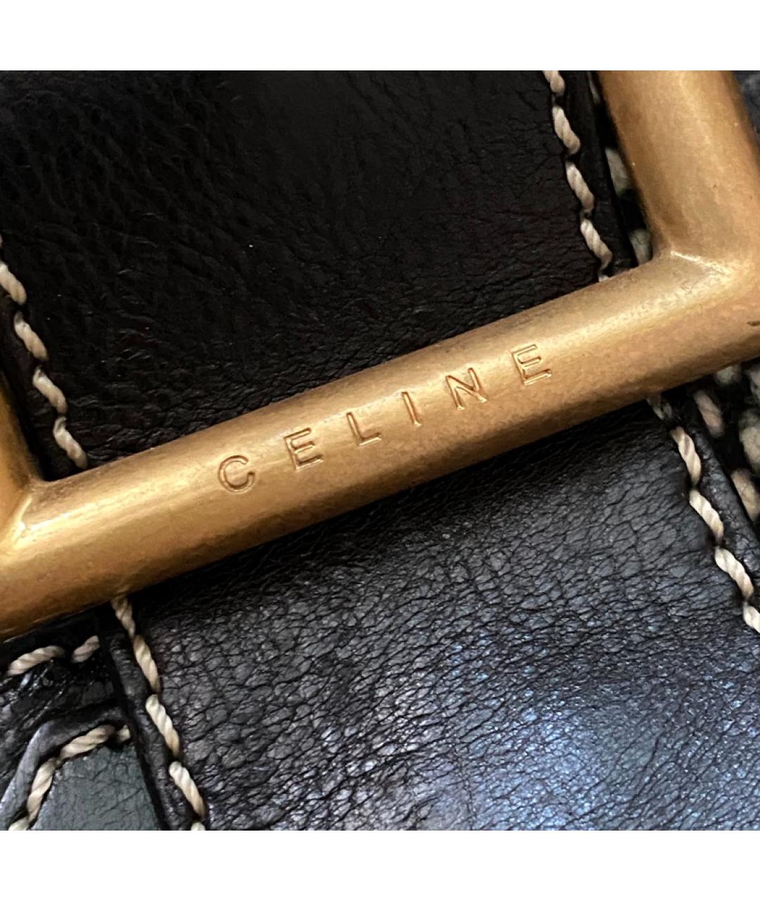 CELINE Черная шерстяная сумка с короткими ручками, фото 3