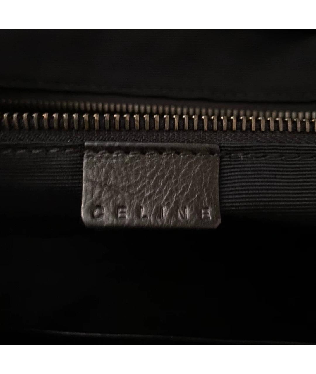 CELINE Черная шерстяная сумка с короткими ручками, фото 8