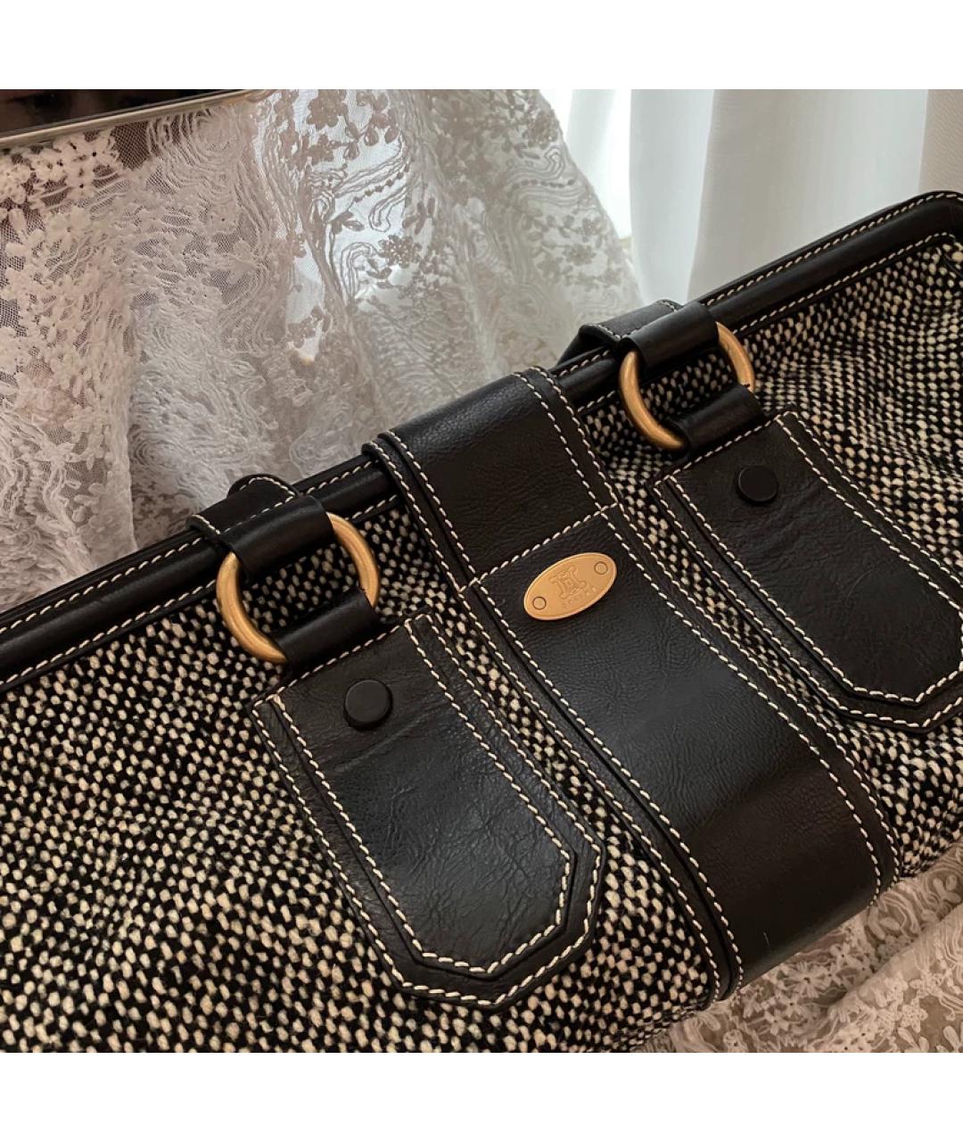 CELINE Черная шерстяная сумка с короткими ручками, фото 4