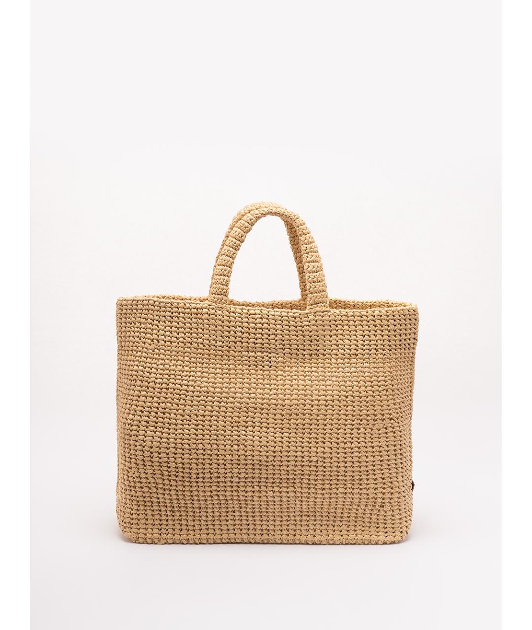 PRADA Бежевая пелетеная сумка тоут, фото 2