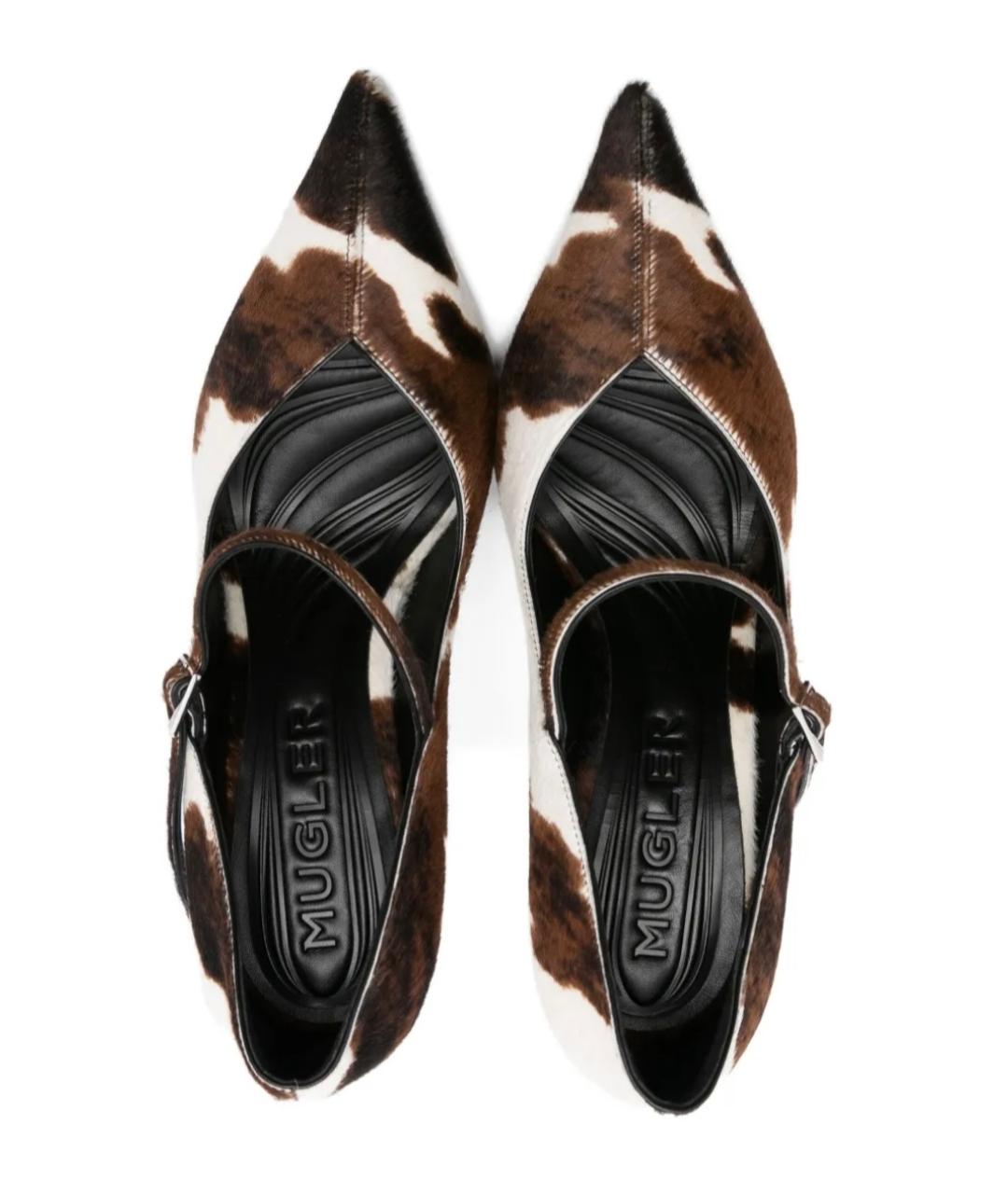 MUGLER Коричневые кожаные туфли, фото 4