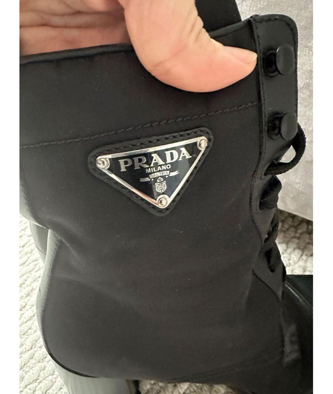 PRADA Черные кожаные ботильоны, фото 7