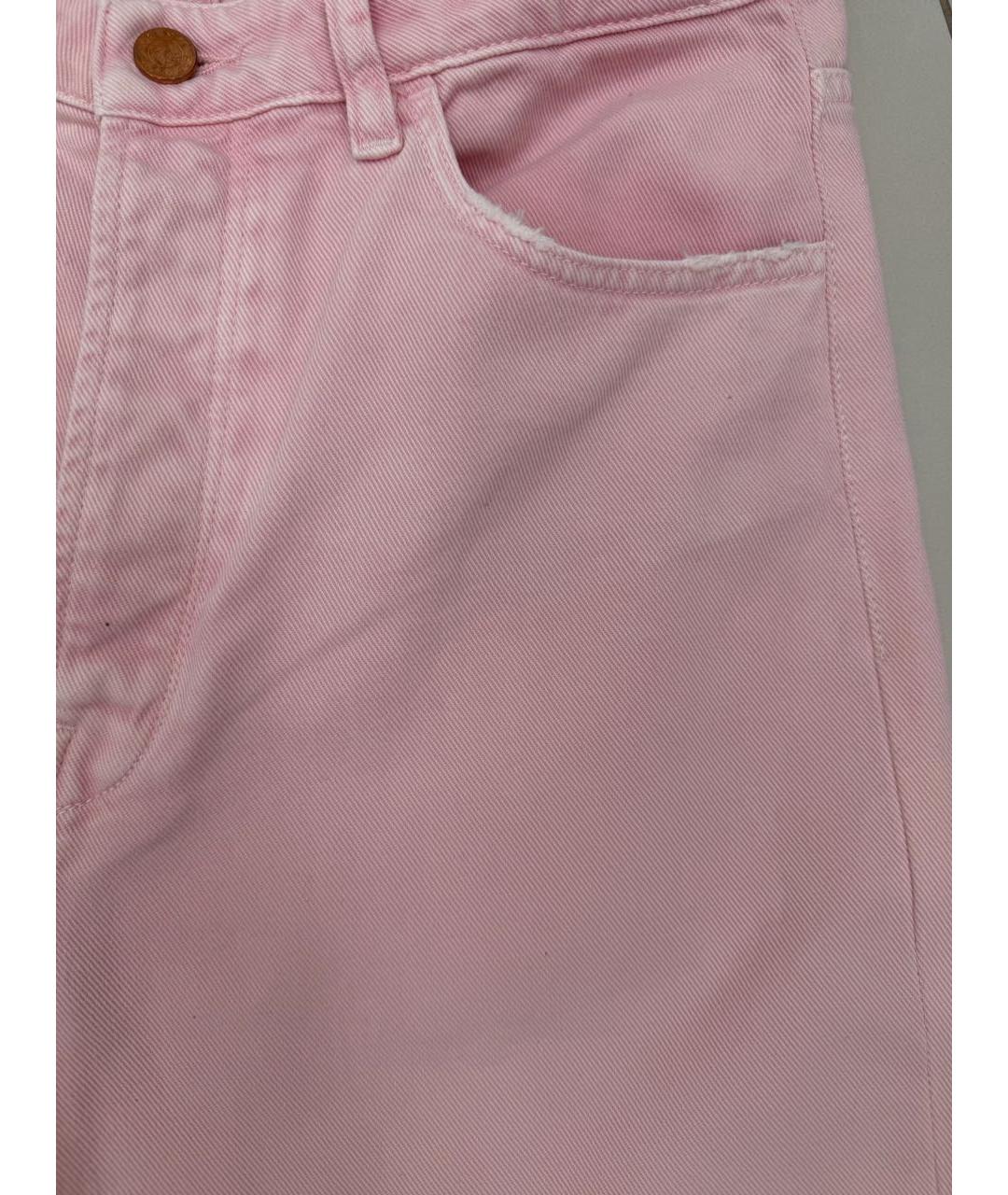 3X1 Розовые хлопко-эластановые прямые джинсы, фото 4