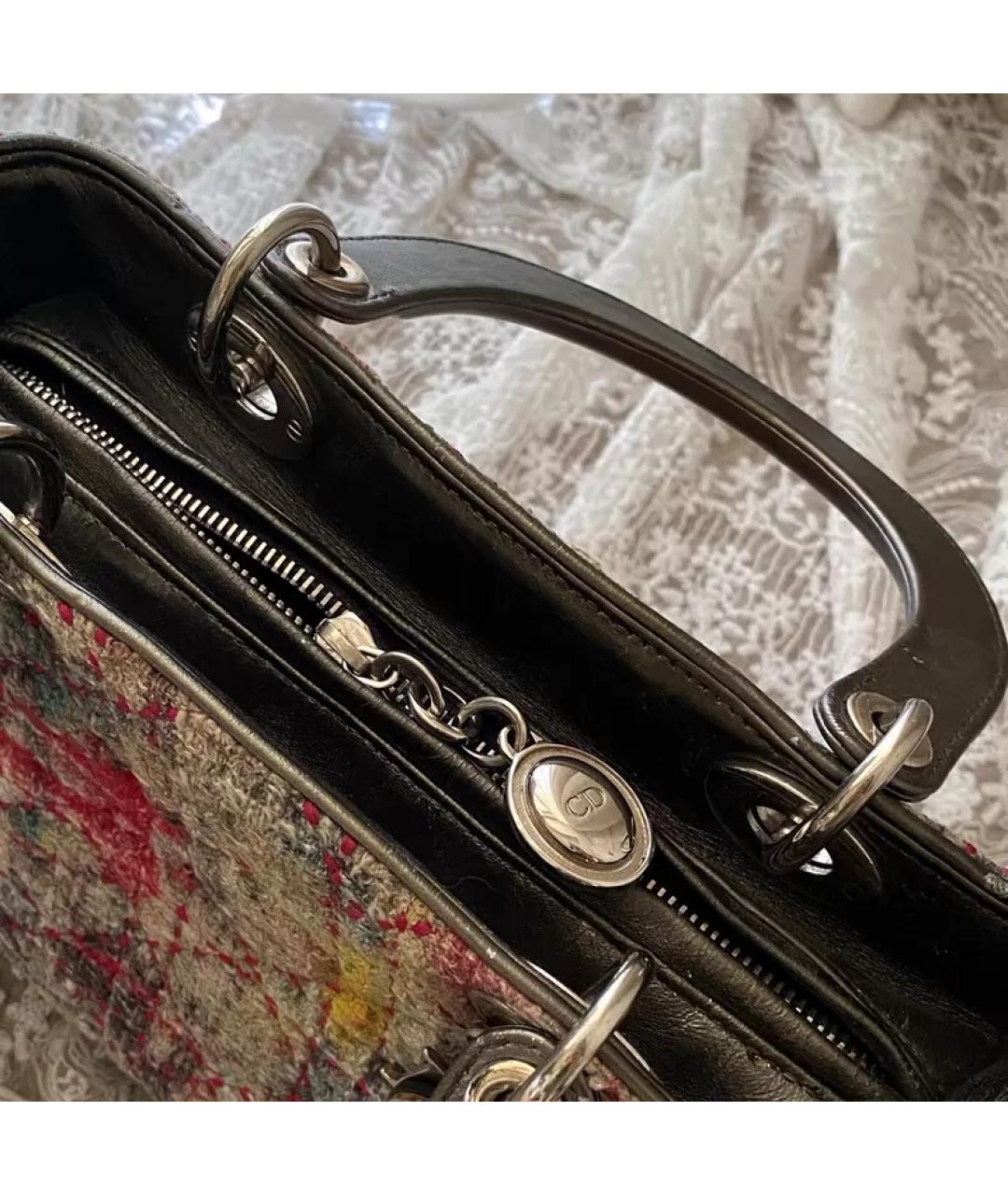 CHRISTIAN DIOR Мульти шерстяная сумка с короткими ручками, фото 3