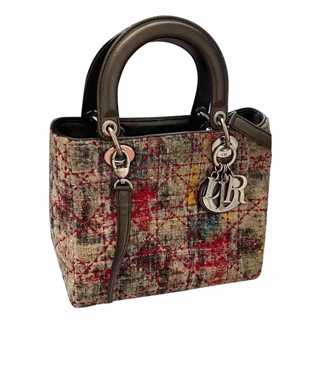 CHRISTIAN DIOR Мульти шерстяная сумка с короткими ручками, фото 1