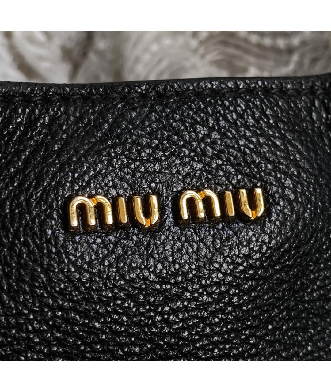 MIU MIU Черная кожаная сумка через плечо, фото 5