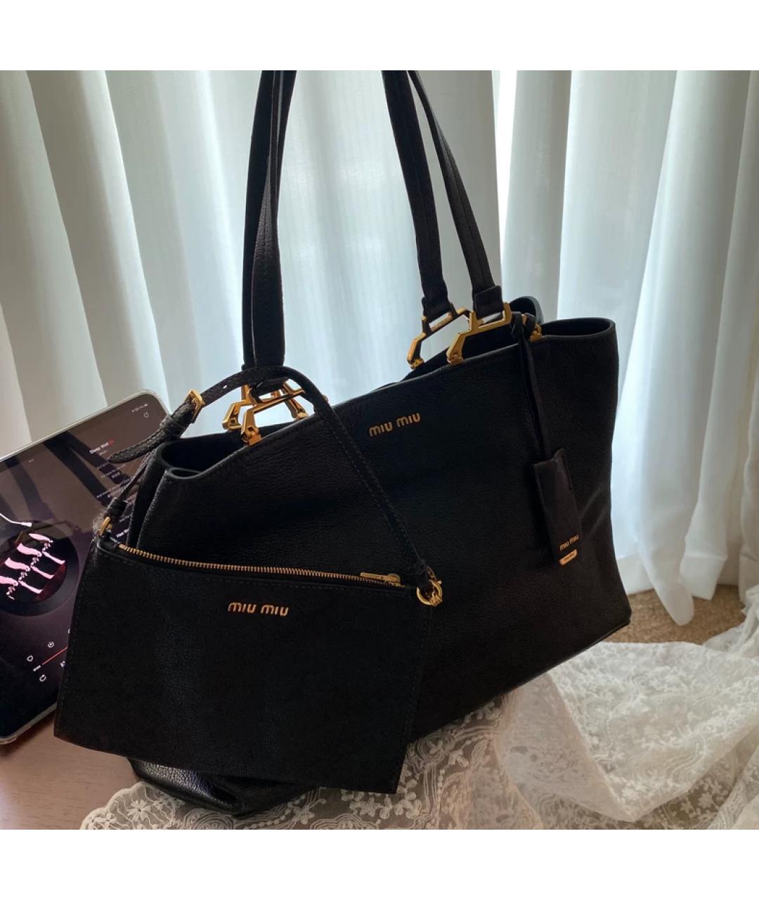 MIU MIU Черная кожаная сумка через плечо, фото 8