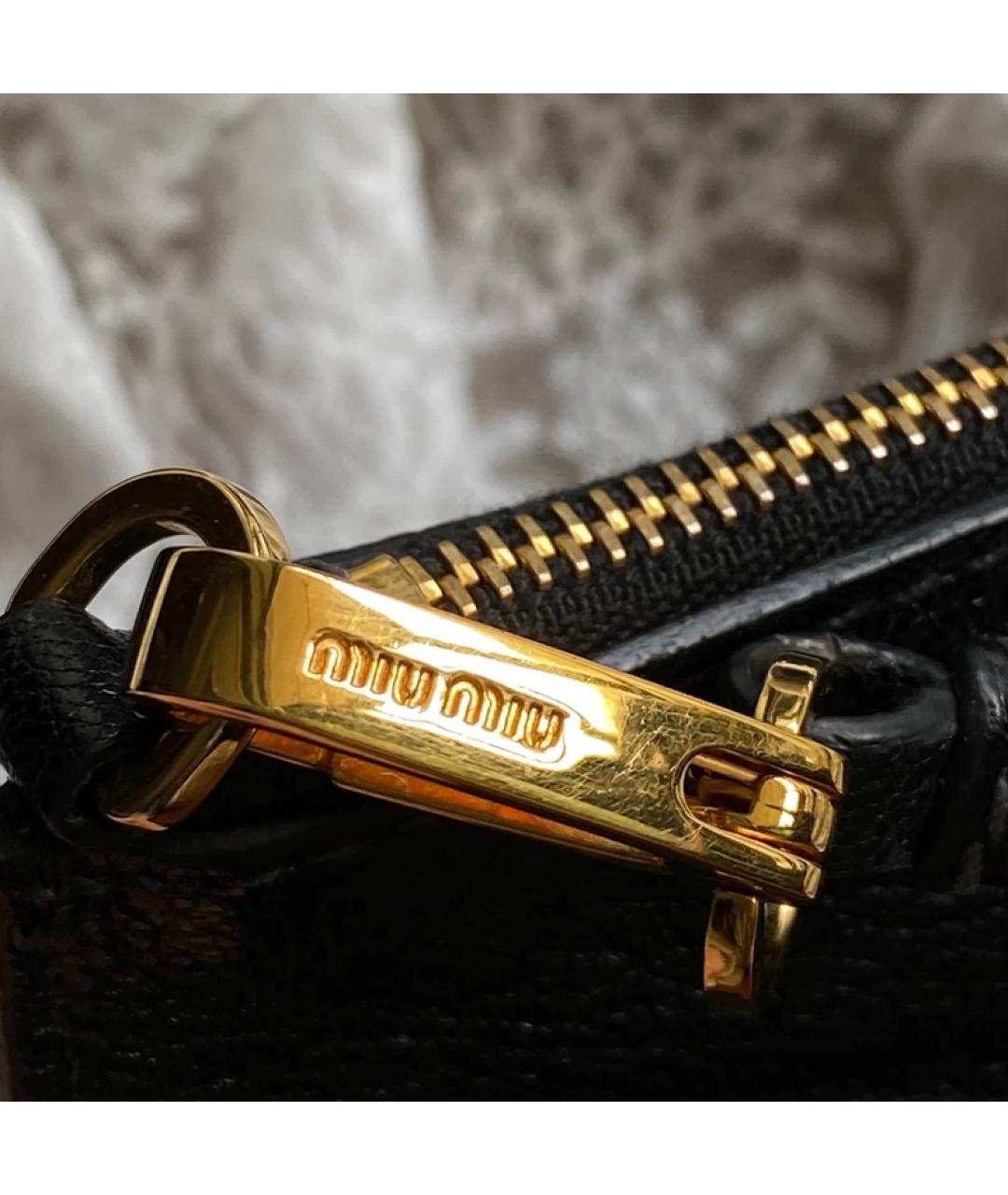 MIU MIU Черная кожаная сумка через плечо, фото 3