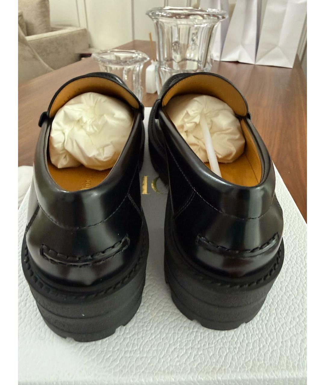 CHRISTIAN DIOR Черные лоферы из лакированной кожи, фото 4