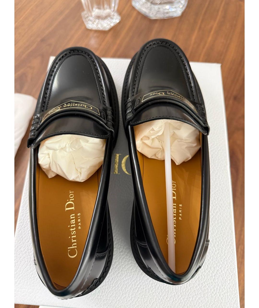 CHRISTIAN DIOR Черные лоферы из лакированной кожи, фото 3