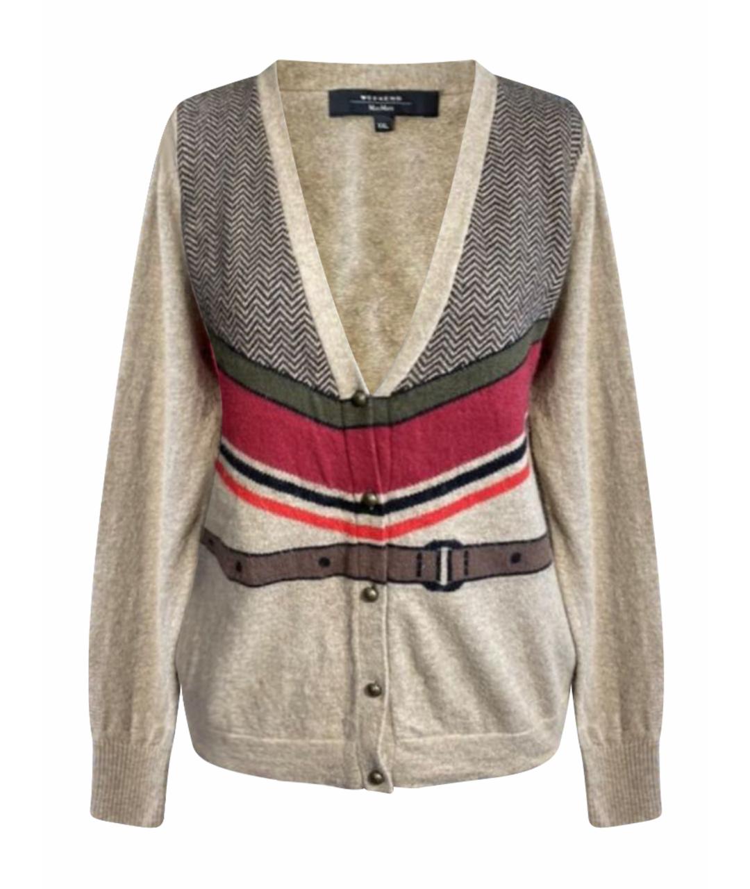WEEKEND MAX MARA Бежевый шерстяной кардиган, фото 1