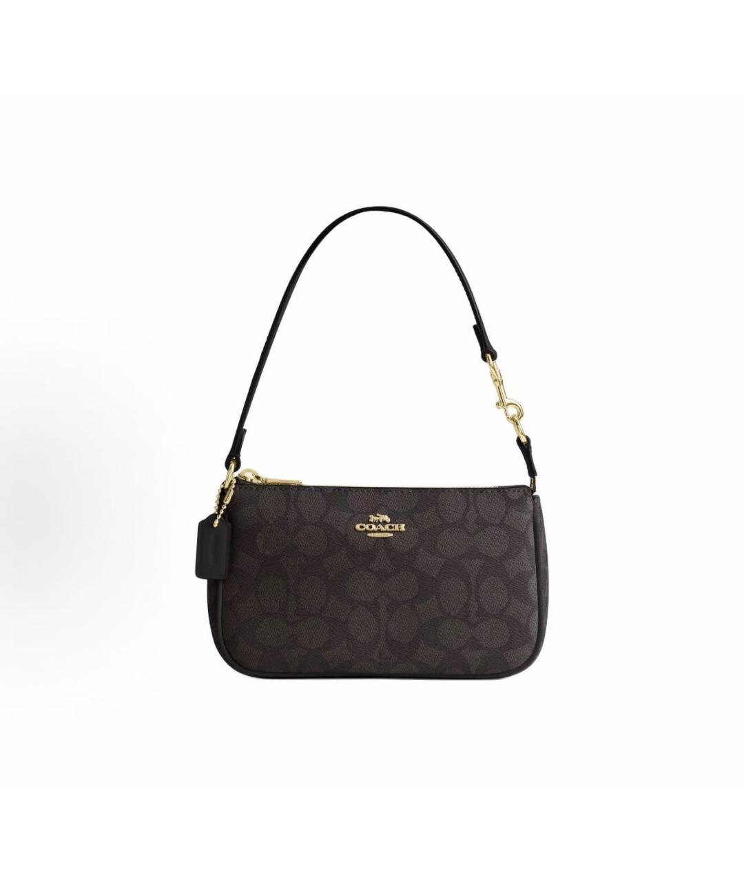 COACH Коричневая сумка с короткими ручками, фото 5