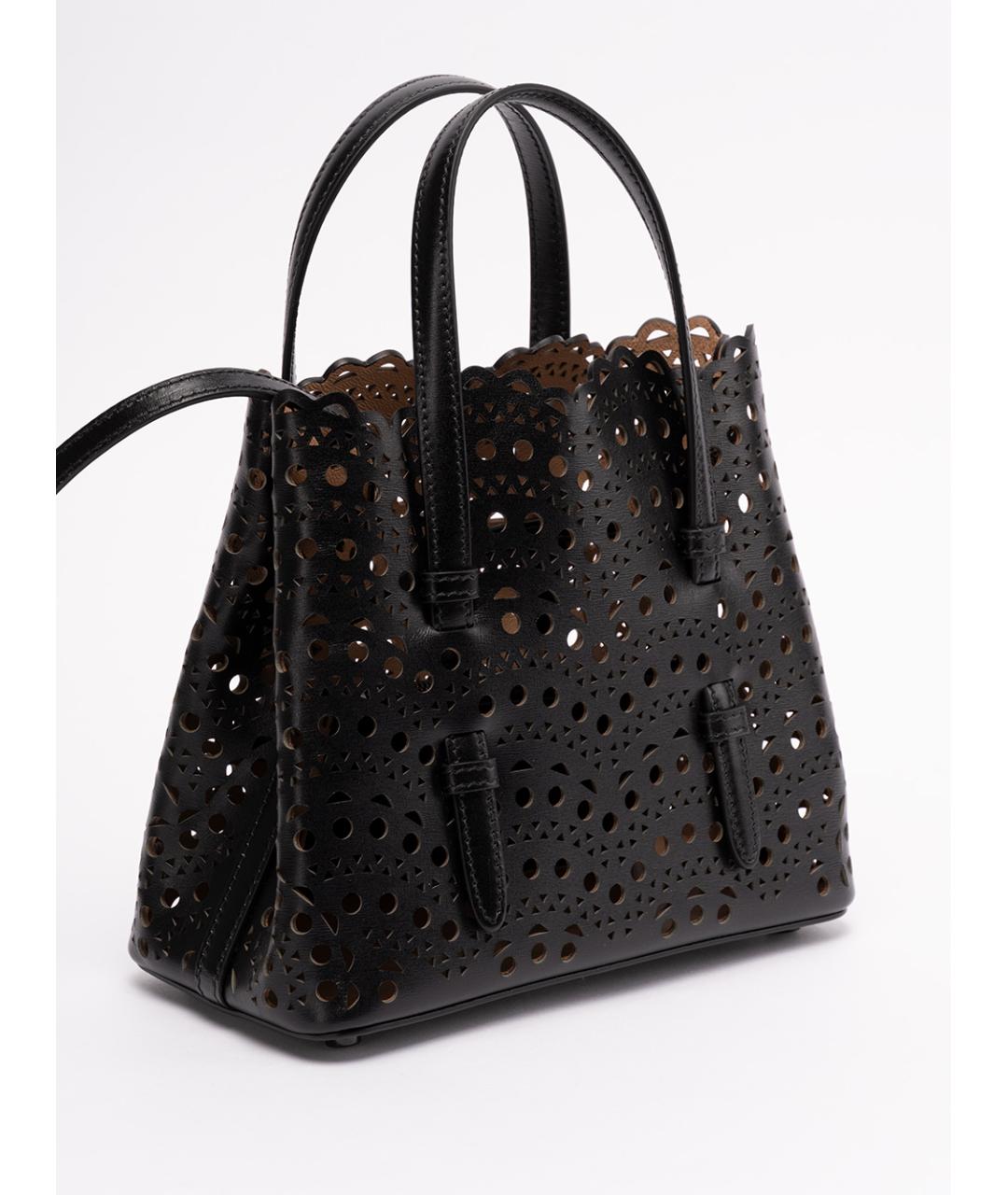 ALAIA Черная кожаная сумка тоут, фото 3