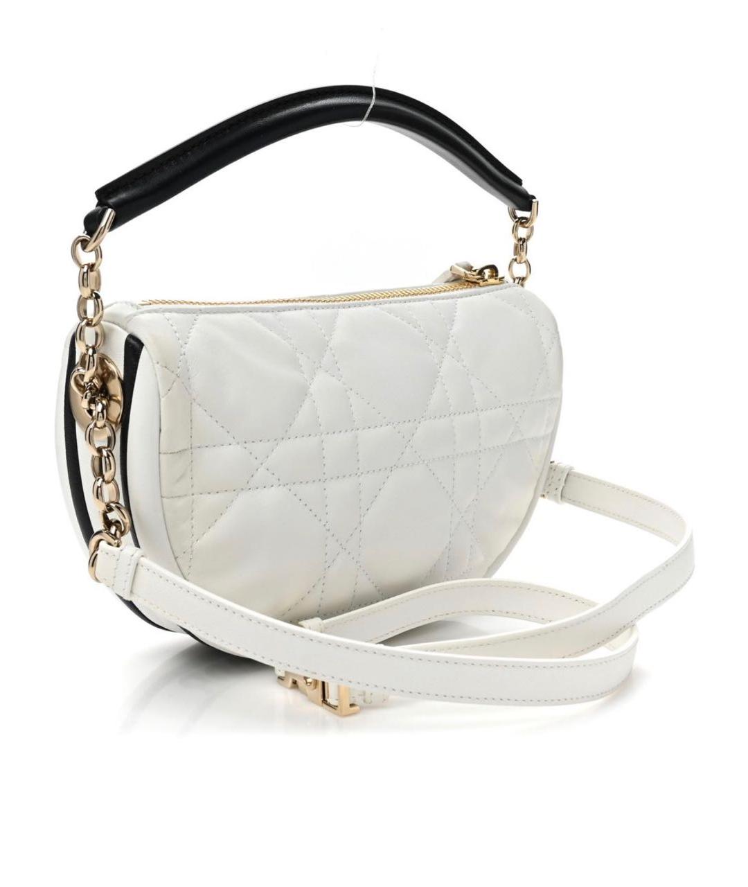 CHRISTIAN DIOR Белая кожаная сумка через плечо, фото 2