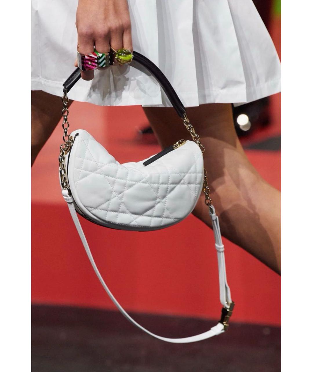 CHRISTIAN DIOR Белая кожаная сумка через плечо, фото 7