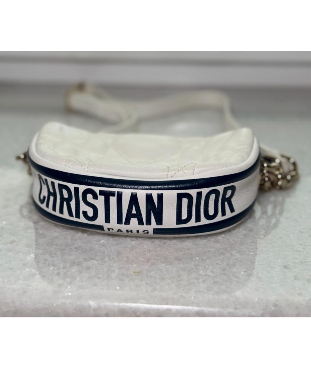 CHRISTIAN DIOR Белая кожаная сумка через плечо, фото 5