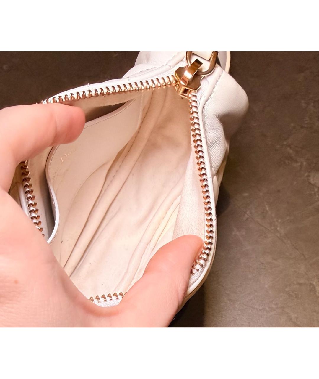 CHRISTIAN DIOR Белая кожаная сумка через плечо, фото 4