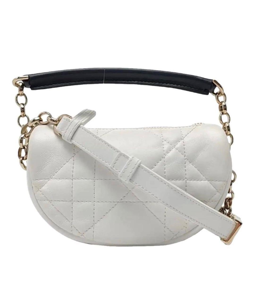 CHRISTIAN DIOR Белая кожаная сумка через плечо, фото 8