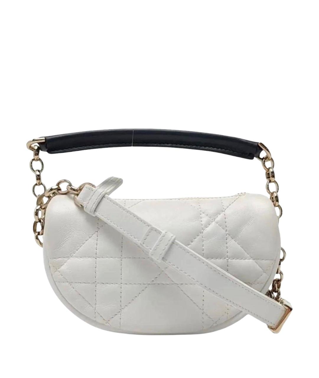 CHRISTIAN DIOR Белая кожаная сумка через плечо, фото 1