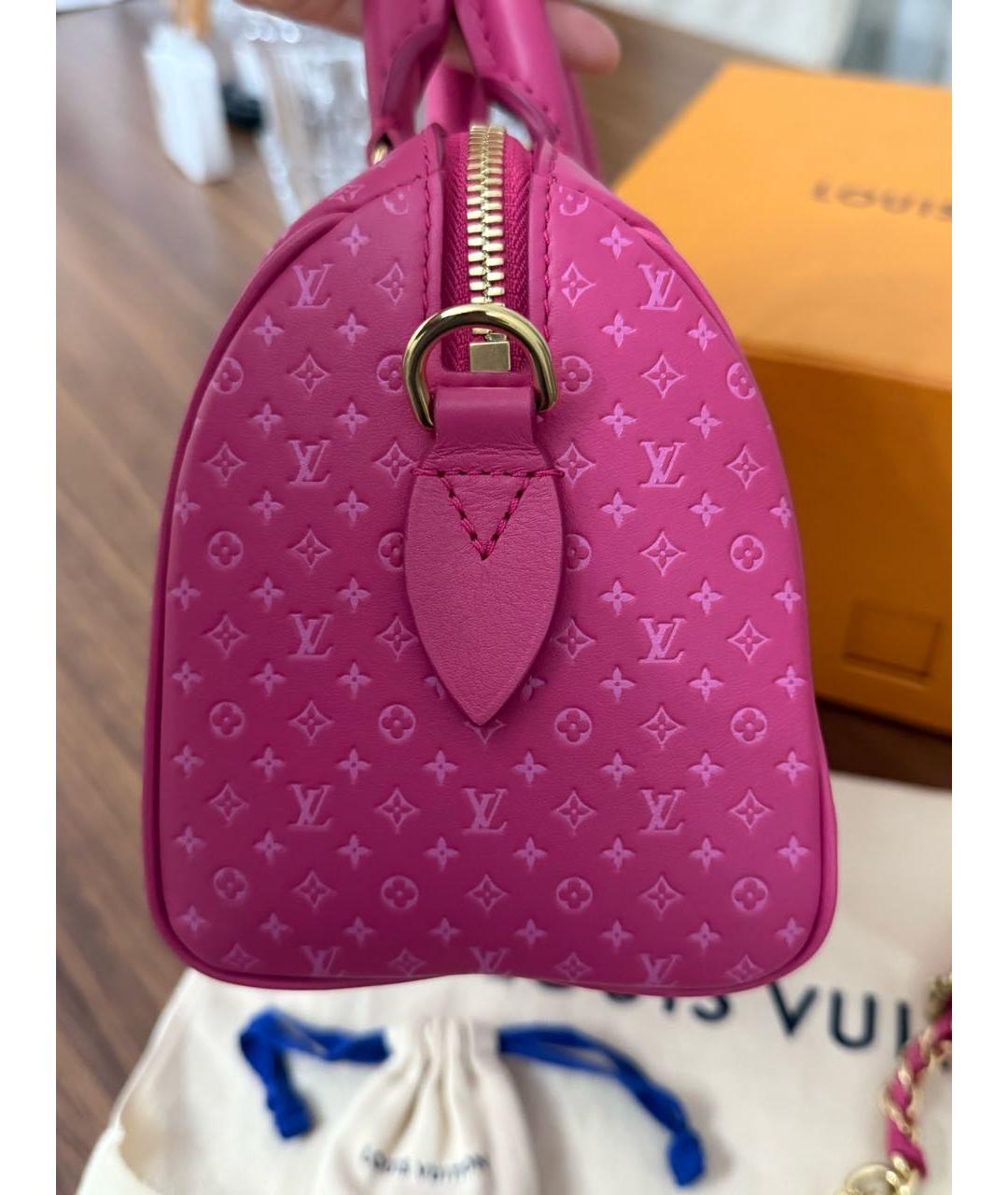 LOUIS VUITTON Розовая кожаная сумка с короткими ручками, фото 5