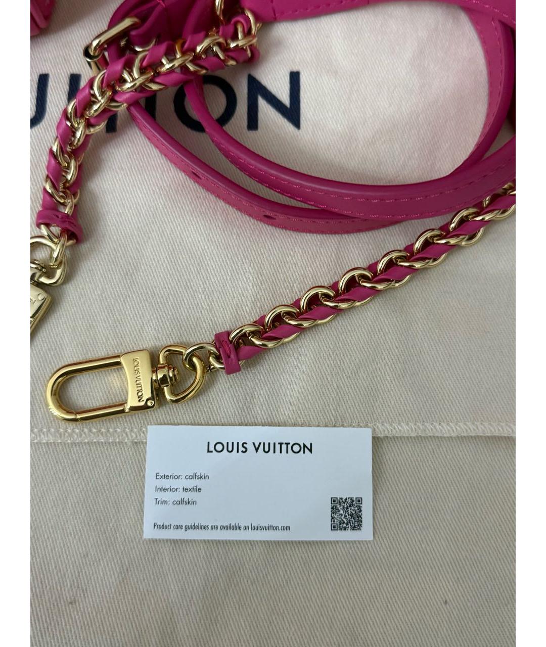 LOUIS VUITTON Розовая кожаная сумка с короткими ручками, фото 7