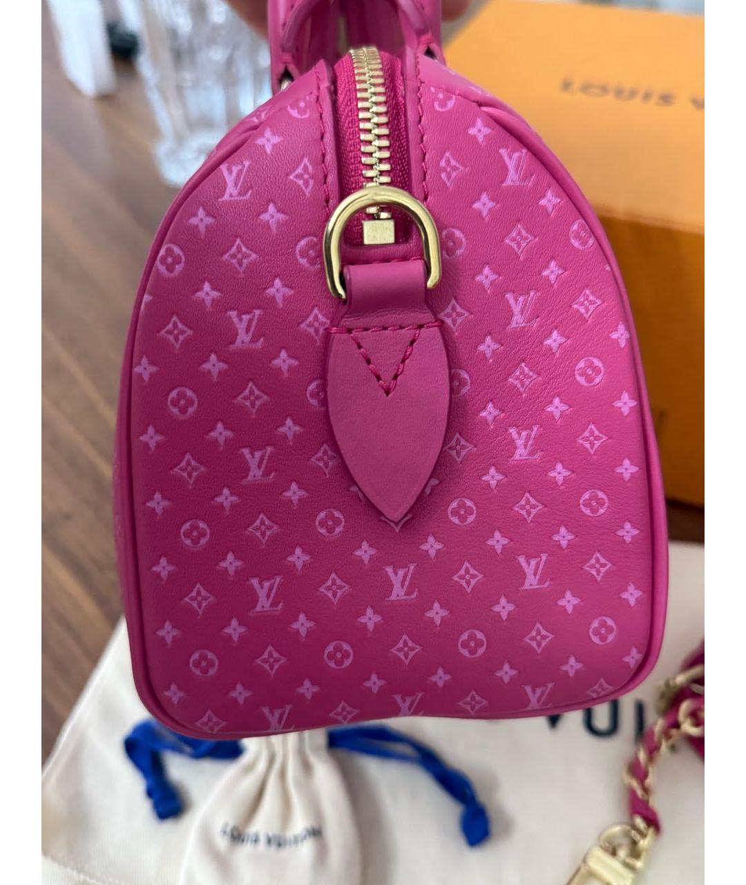 LOUIS VUITTON Розовая кожаная сумка с короткими ручками, фото 6