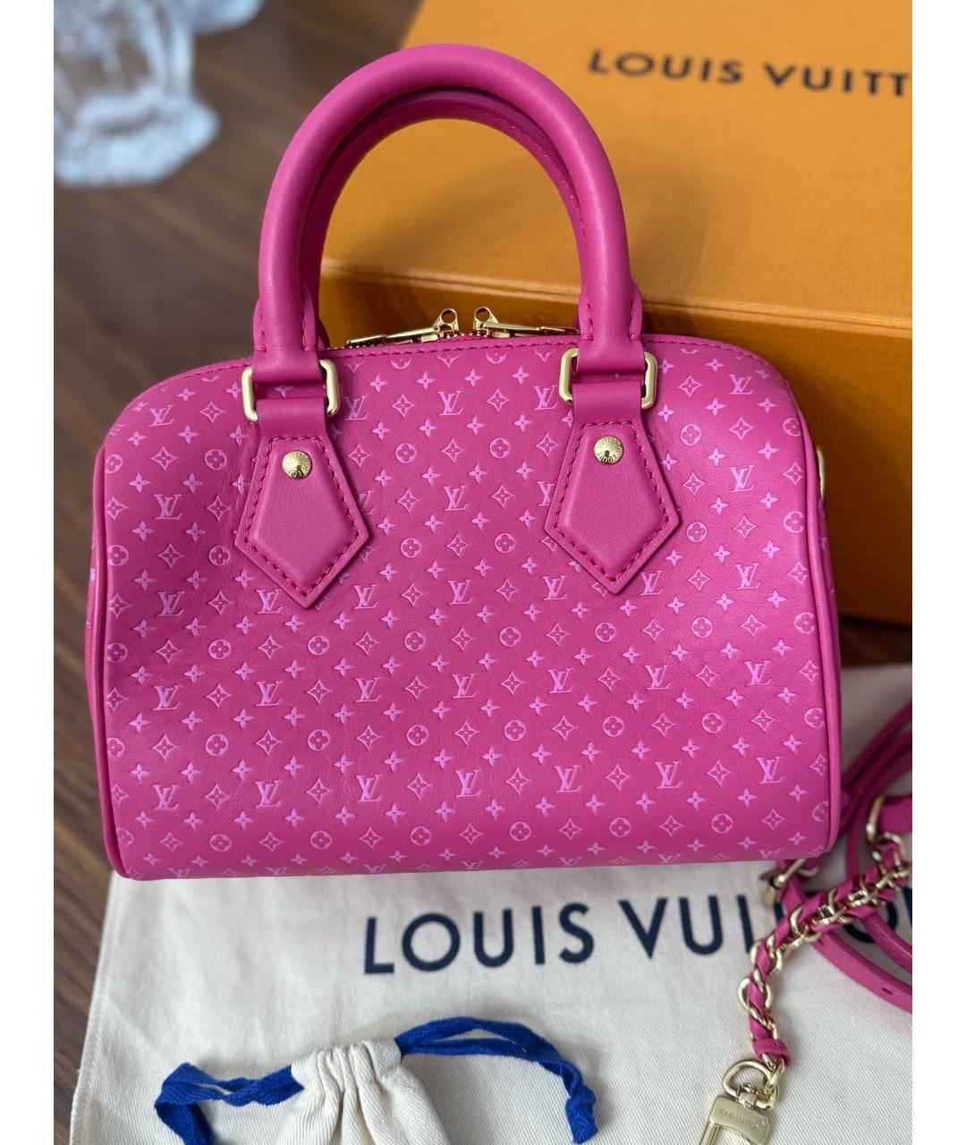 LOUIS VUITTON Розовая кожаная сумка с короткими ручками, фото 9