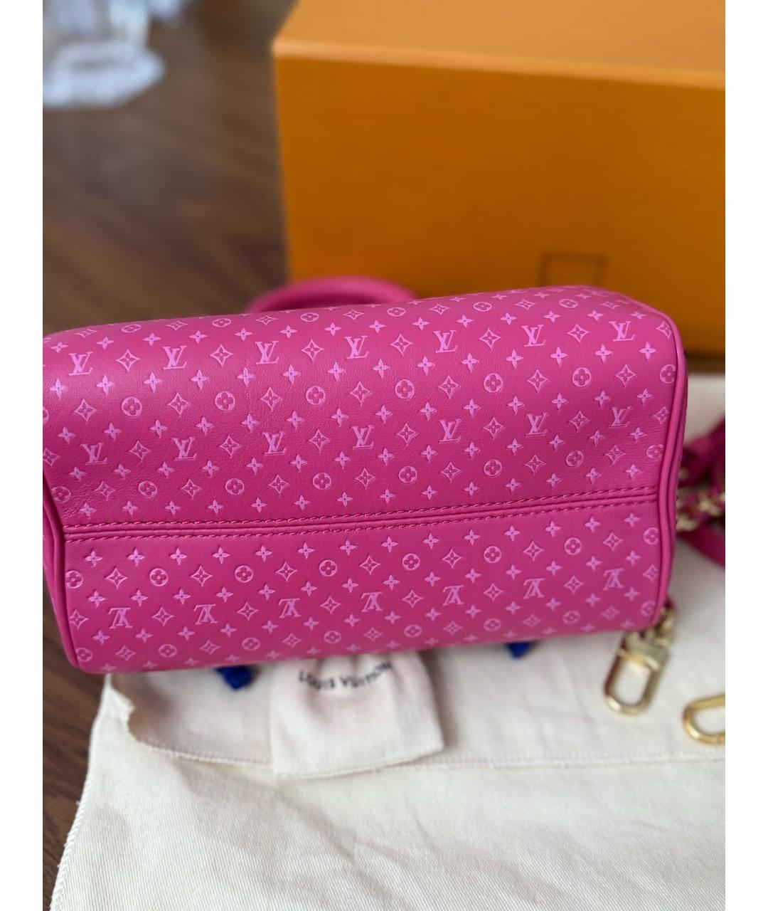 LOUIS VUITTON Розовая кожаная сумка с короткими ручками, фото 4