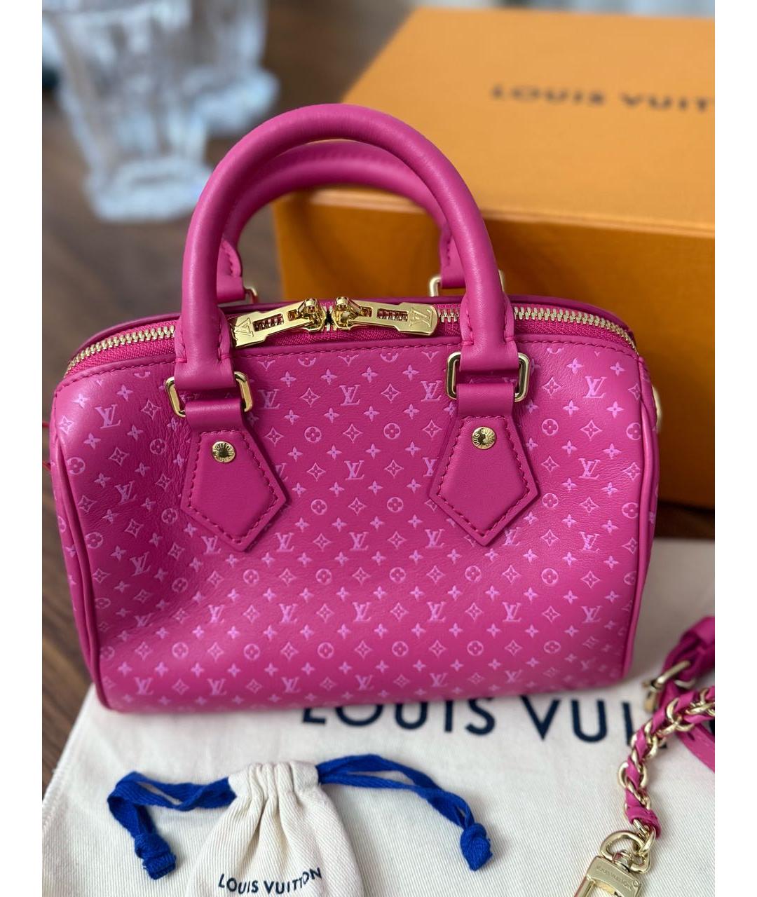 LOUIS VUITTON Розовая кожаная сумка с короткими ручками, фото 3