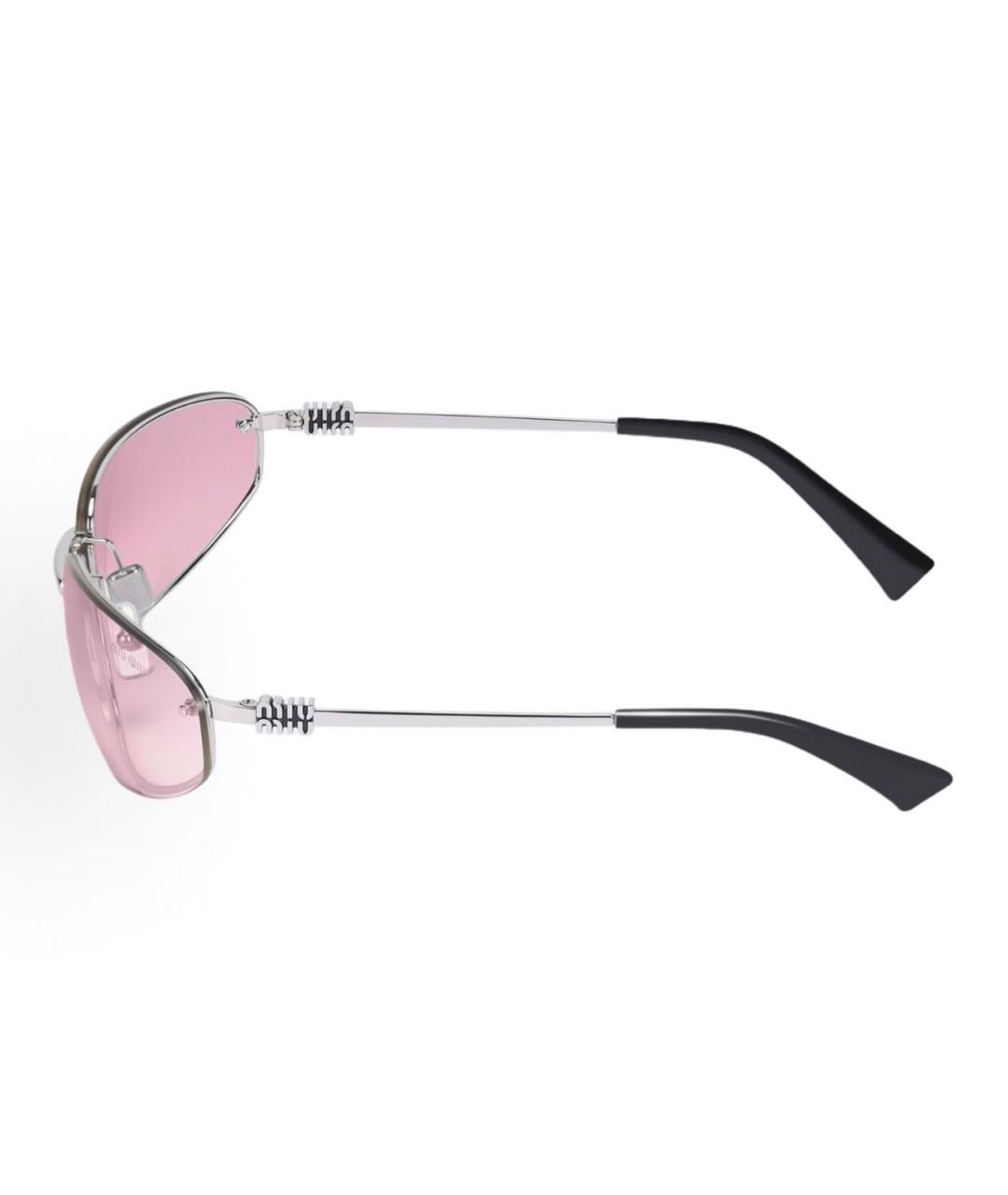 MIU MIU Розовые металлические солнцезащитные очки, фото 2