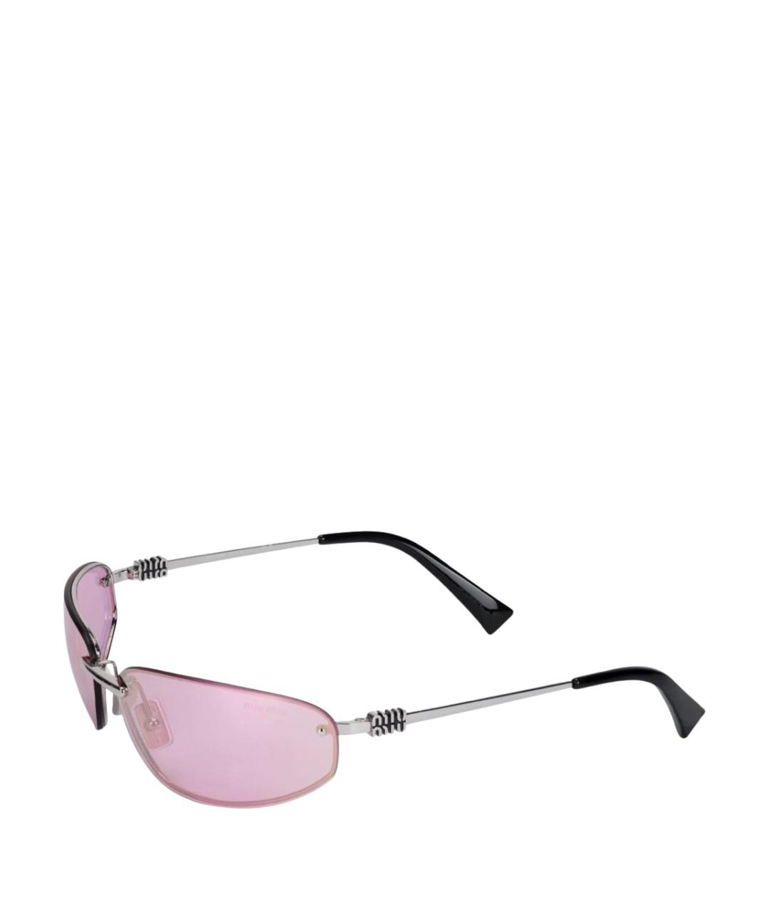 MIU MIU Розовые металлические солнцезащитные очки, фото 1