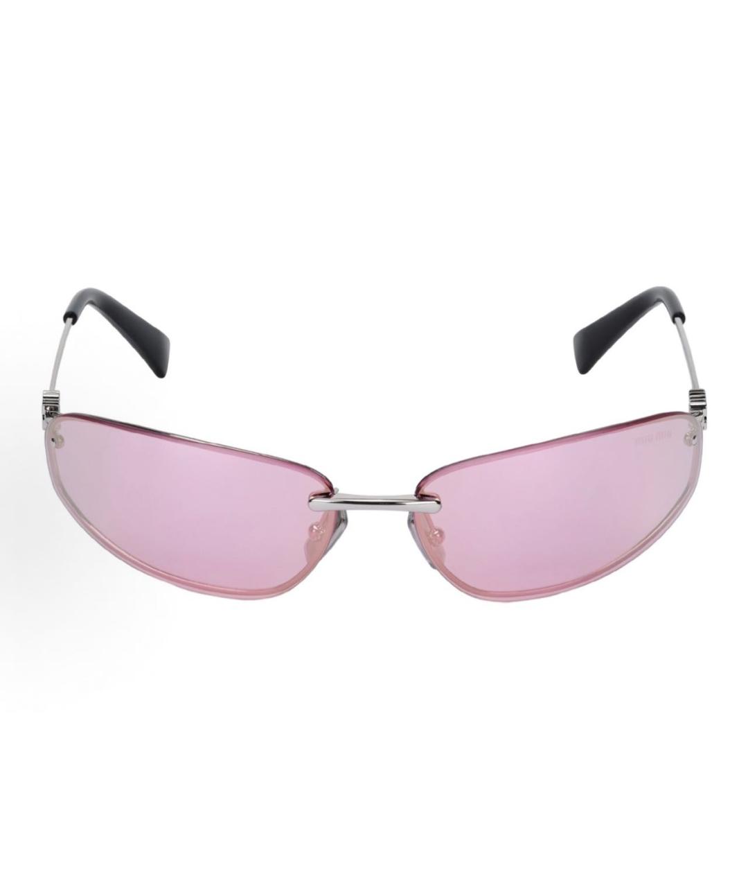 MIU MIU Розовые металлические солнцезащитные очки, фото 3