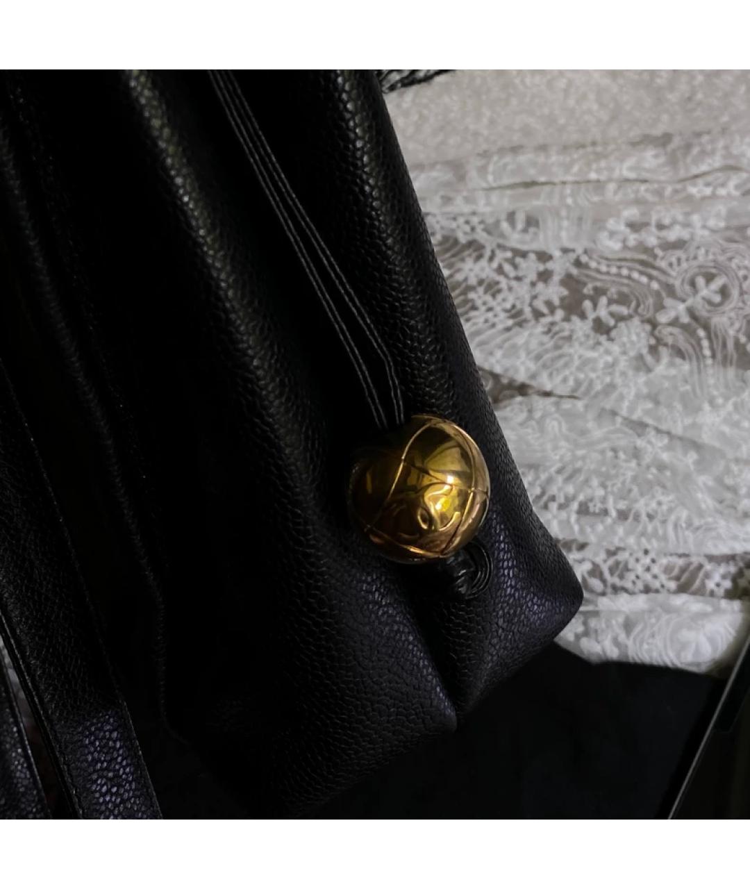 CHANEL Черная кожаная сумка через плечо, фото 6