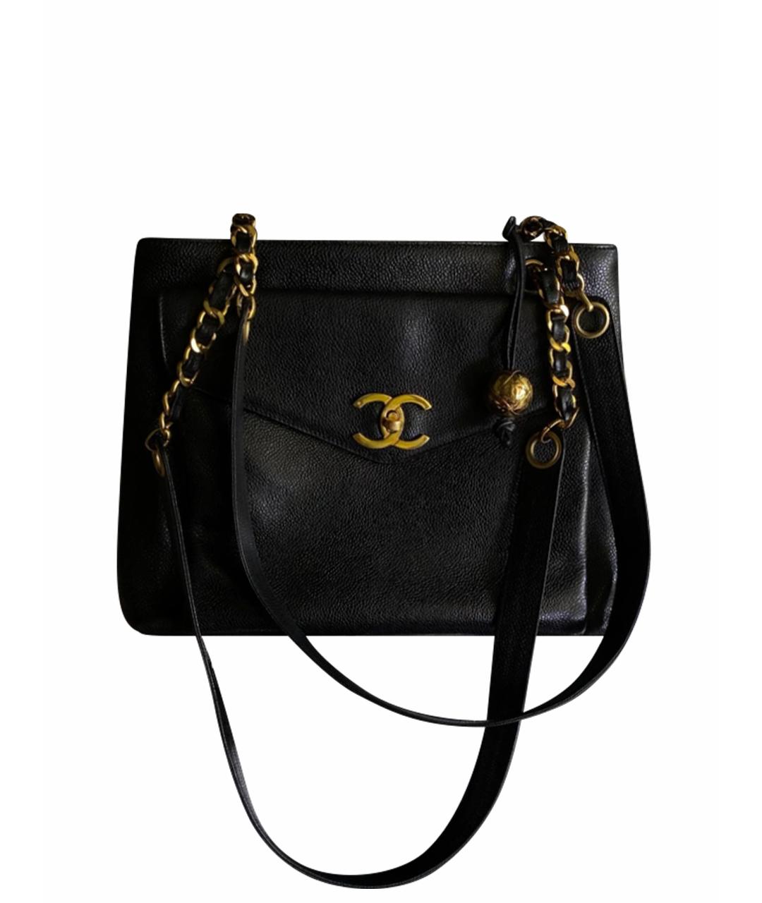 CHANEL Черная кожаная сумка через плечо, фото 1