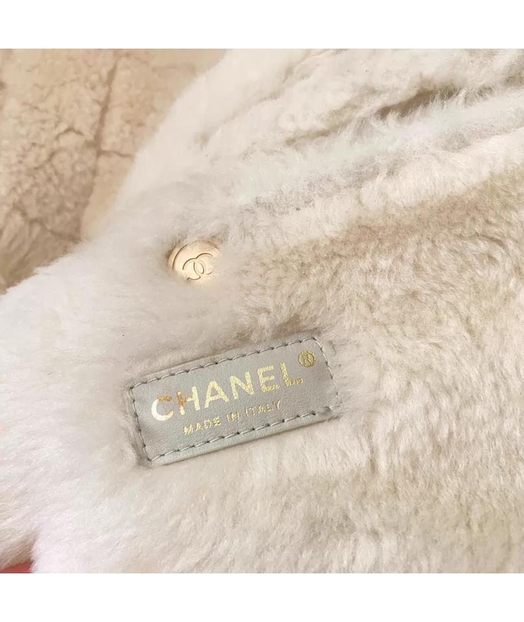 CHANEL Бежевая сумка с короткими ручками, фото 4