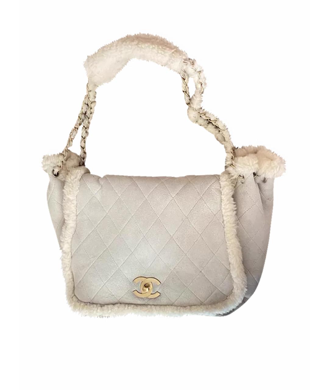 CHANEL Бежевая сумка с короткими ручками, фото 6