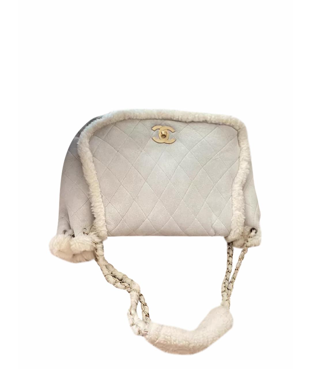 CHANEL Бежевая сумка с короткими ручками, фото 1