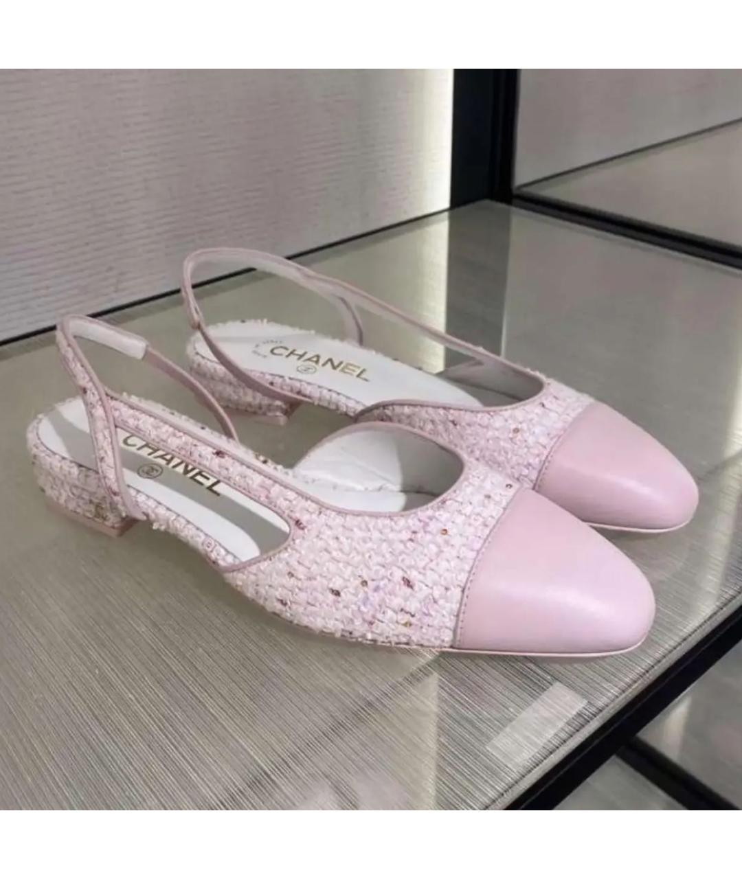 CHANEL Розовые текстильные туфли, фото 2