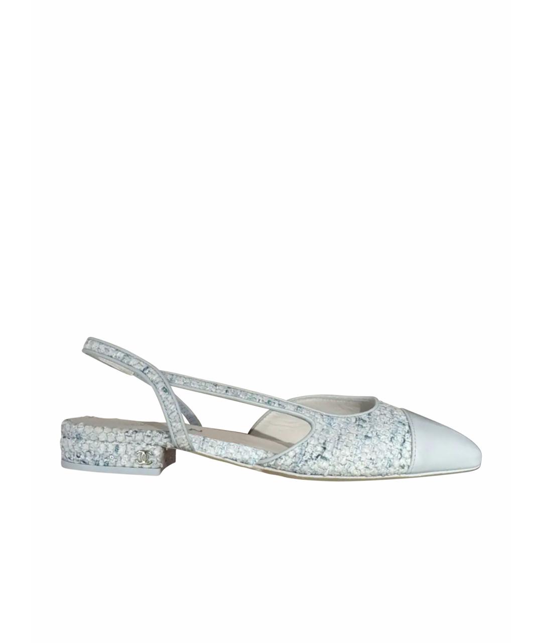 CHANEL Голубые текстильные туфли, фото 3